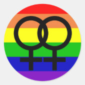 Lesbische Pride Ronde Sticker (Voorkant)