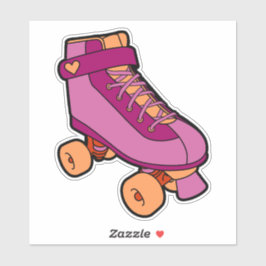 Lesbische Pride Skating Roze Retro Roller Schaats Sticker