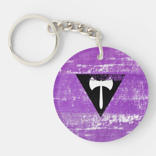 Lesbische Pride Verf (Labrys) Sleutelhanger (Voorkant)