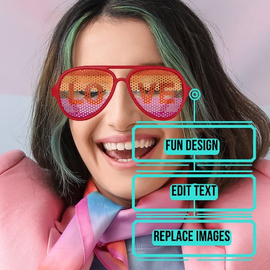 Lesbische Pride Vier LIEFDE Aviator Zonnebril