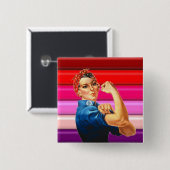 Lesbische Pride Vierkante Button 5,1 Cm (Voorkant /achterkant)