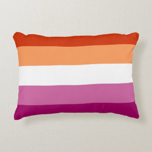 Lesbische Pride-vlag (5 strepen) Accent Kussen