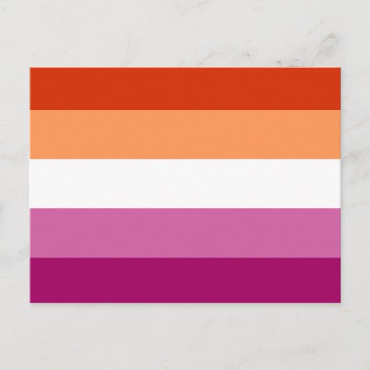 Lesbische Pride-vlag (5 Strepen) Briefkaart (Voorkant)