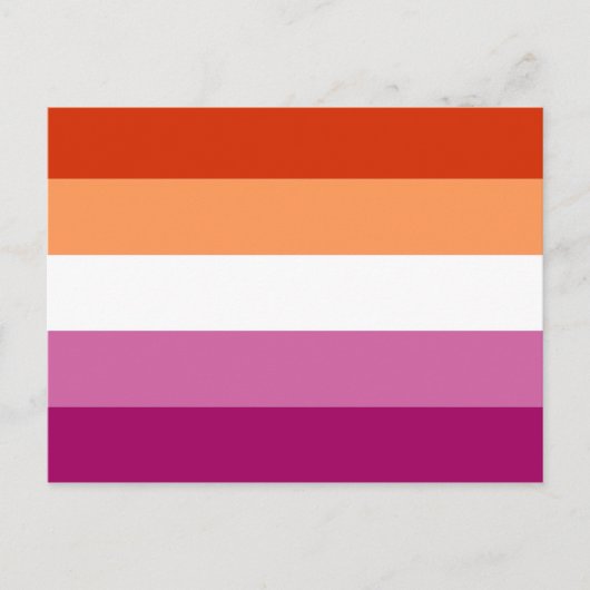 Lesbische Pride-vlag (5 Strepen) Briefkaart (Voorkant)