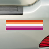 Lesbische Pride-vlag (5 Strepen) Bumpersticker (Op auto)