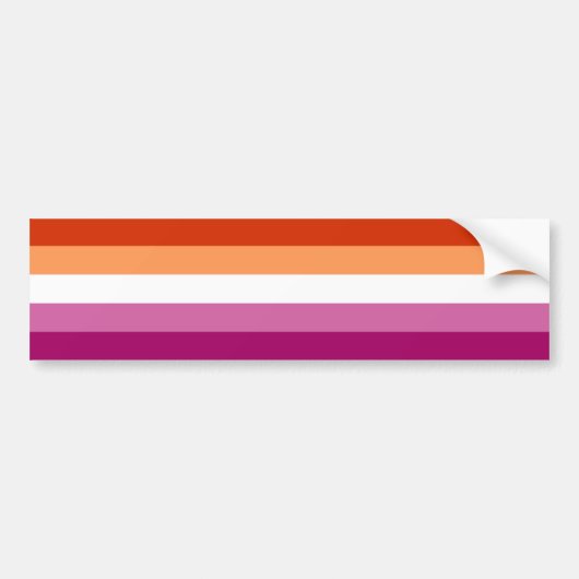Lesbische Pride-vlag (5 Strepen) Bumpersticker (Voorkant)