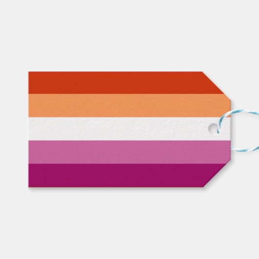 Lesbische Pride-vlag (5 Strepen) Cadeaulabel (Voorkant (Horizontaal))