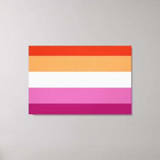 Lesbische Pride-vlag (5 Strepen) Canvas Afdruk (Voorkant)