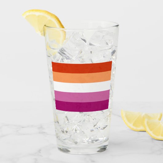 Lesbische Pride-vlag (5 Strepen) Glas (Voorkant ijs)