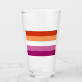 Lesbische Pride-vlag (5 Strepen) Glas (Voorkant)