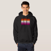 Lesbische Pride-vlag (5 Strepen) Hoodie (Voorkant volledig)
