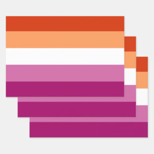 Lesbische Pride-vlag (5 Strepen) Inpakpapier Vel