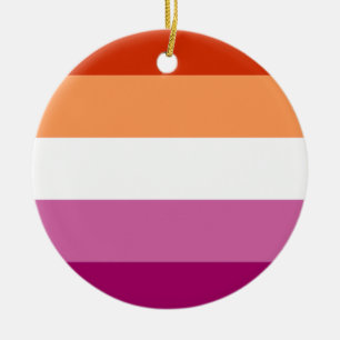 Lesbische Pride-vlag (5 Strepen) Keramisch Ornament