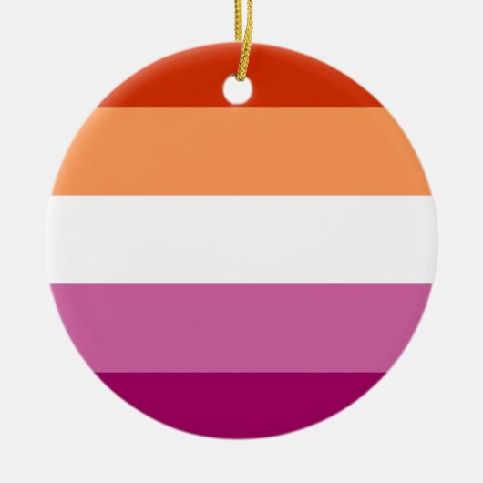 Lesbische Pride-vlag (5 Strepen) Keramisch Ornament (Voorkant)