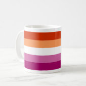 Lesbische Pride-vlag (5 Strepen) Koffiemok (Voorkant links)