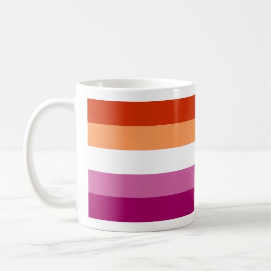 Lesbische Pride-vlag (5 Strepen) Koffiemok (Links)