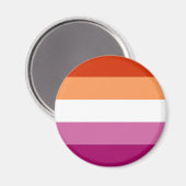 Lesbische Pride-vlag (5 Strepen) Magneet (Voorkant / Achterkant)