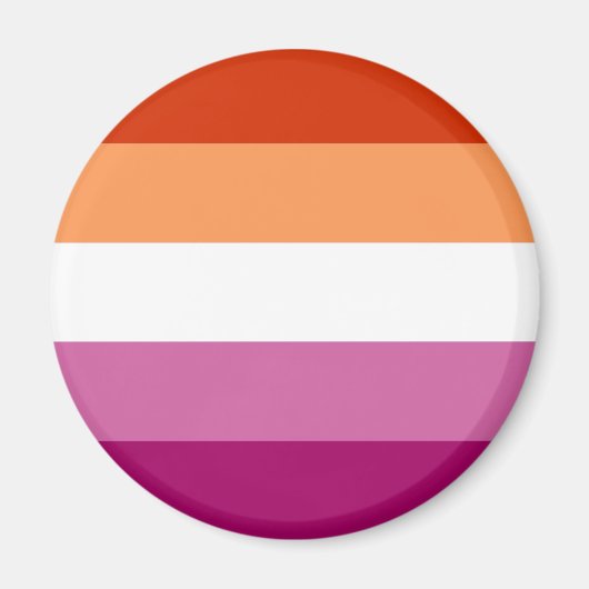 Lesbische Pride-vlag (5 Strepen) Magneet (Voorkant)
