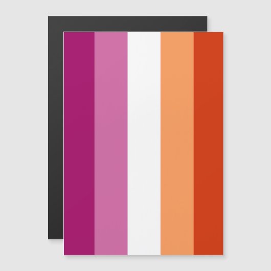 Lesbische Pride-vlag (5 Strepen) Magnetische Uitnodiging (Voorkant / Achterkant)