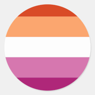 Lesbische Pride-vlag (5 Strepen) Ronde Sticker
