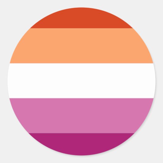 Lesbische Pride-vlag (5 Strepen) Ronde Sticker (Voorkant)