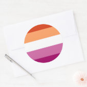 Lesbische Pride-vlag (5 Strepen) Ronde Sticker (Envelop)