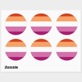 Lesbische Pride-vlag (5 Strepen) Ronde Sticker (Vel)