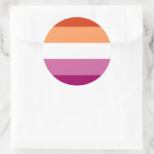 Lesbische Pride-vlag (5 Strepen) Ronde Sticker (Tas)