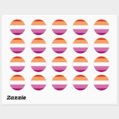 Lesbische Pride-vlag (5 Strepen) Ronde Sticker (Vel)