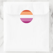 Lesbische Pride-vlag (5 Strepen) Ronde Sticker (Tas)