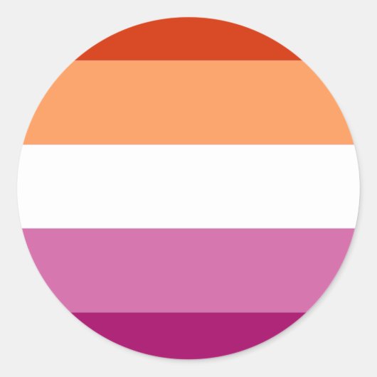 Lesbische Pride-vlag (5 Strepen) Ronde Sticker (Voorkant)
