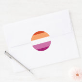 Lesbische Pride-vlag (5 Strepen) Ronde Sticker (Envelop)