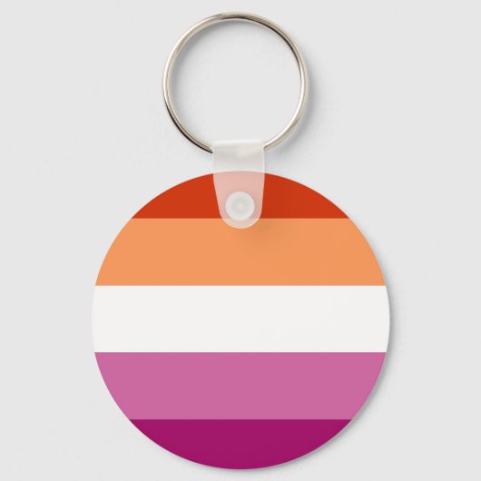 Lesbische Pride-vlag (5 Strepen) Sleutelhanger (Voorkant)
