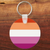 Lesbische Pride-vlag (5 Strepen) Sleutelhanger (Voorkant)