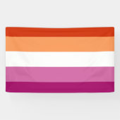 Lesbische Pride-vlag (5 Strepen) Spandoek (Horizontaal)