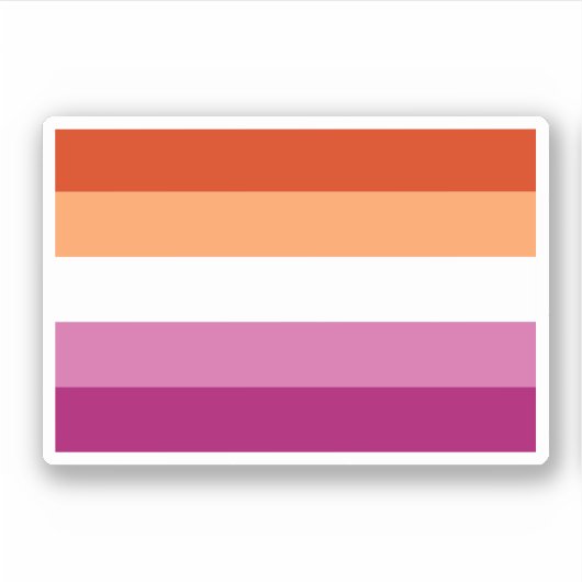 Lesbische Pride-vlag (5 Strepen) Sticker (Voorkant)