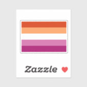 Lesbische Pride-vlag (5 Strepen) Sticker (Vel)
