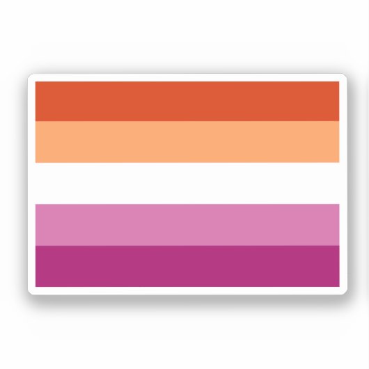 Lesbische Pride-vlag (5 Strepen) Sticker (Voorkant)