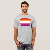 Lesbische Pride-vlag (5 Strepen) T-shirt (Voorkant volledig)