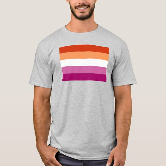 Lesbische Pride-vlag (5 Strepen) T-shirt (Voorkant)
