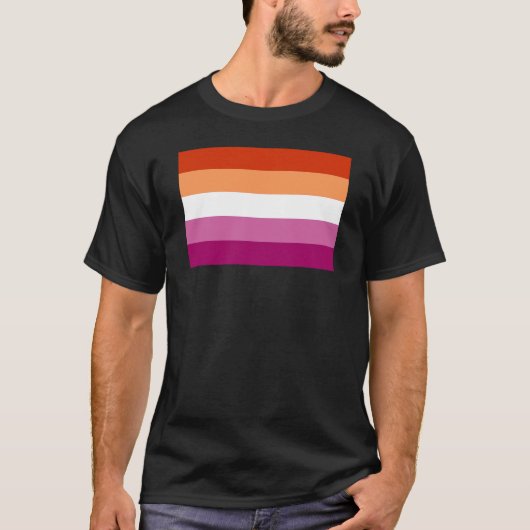 Lesbische Pride-vlag (5 Strepen) T-shirt (Voorkant)