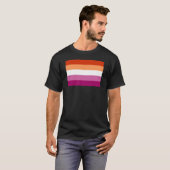 Lesbische Pride-vlag (5 Strepen) T-shirt (Voorkant volledig)