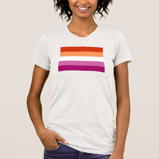 Lesbische Pride-vlag (5 Strepen) T-shirt (Voorkant)
