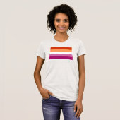 Lesbische Pride-vlag (5 Strepen) T-shirt (Voorkant volledig)