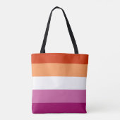 Lesbische Pride-vlag (5 Strepen) Tote Bag (Achterkant)