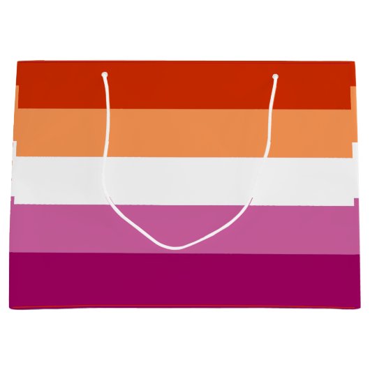 Lesbische Pride-vlag (5 strips) Groot Cadeauzakje (Voorkant)