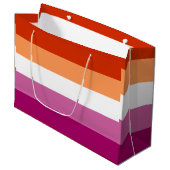 Lesbische Pride-vlag (5 strips) Groot Cadeauzakje (Voorkant Gekanteld)