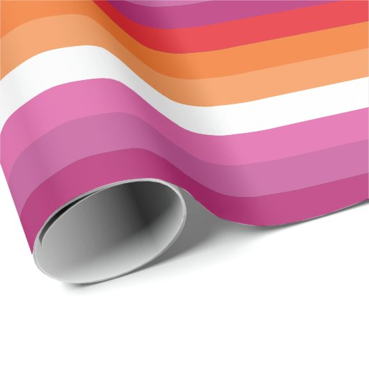 Lesbische Pride-vlag Cadeaupapier (Rol Hoek)