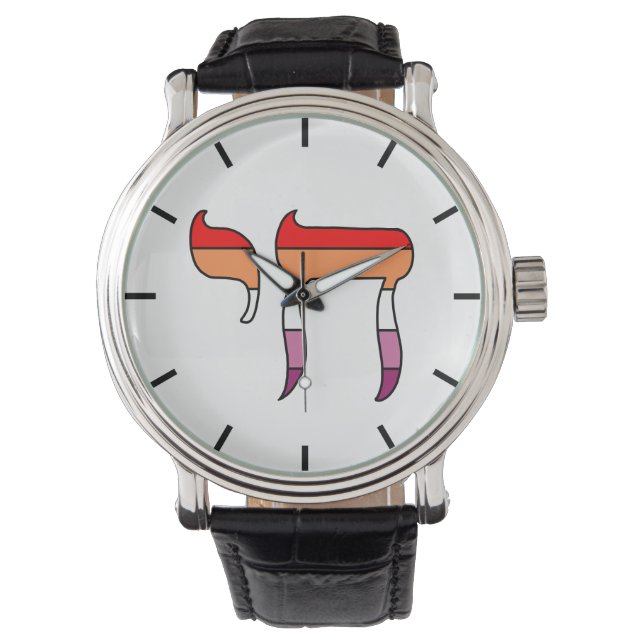 Lesbische Pride Vlag Chai Horloge (Voorkant)