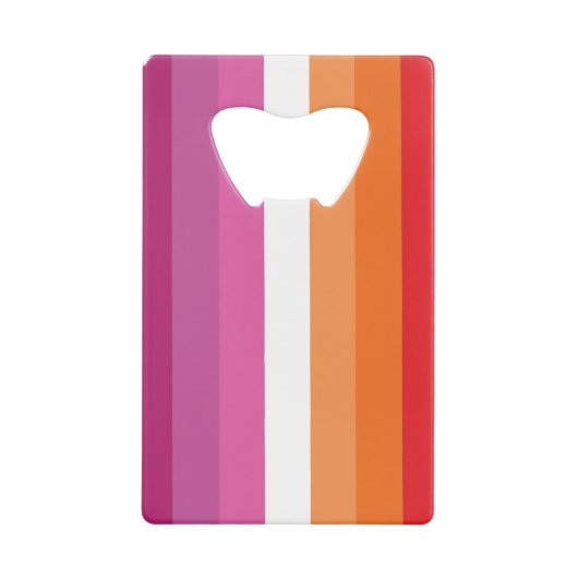 Lesbische Pride-vlag Creditkaart Flessenopener (Voorkant)